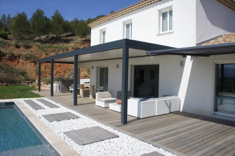 Création d'une pergola à toiture plate en aluminium évolutive BASSIN d'ARCACHON